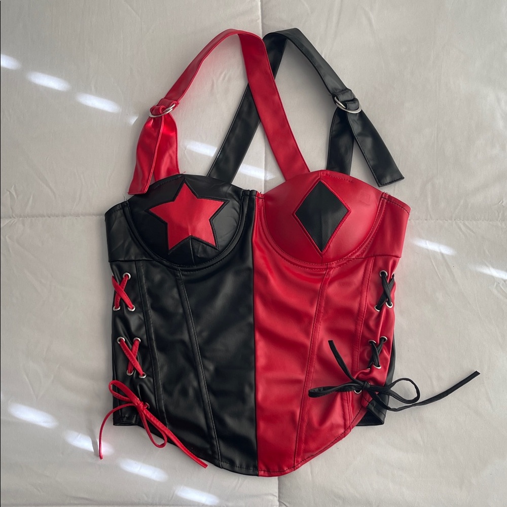 DC Red and Black Corset Top, size XS